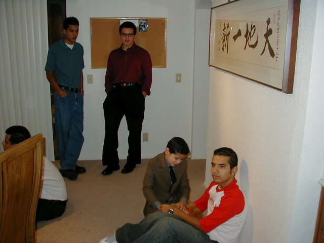 Luis:  Leave me alone!!! I'm trying to look good for the camera.
